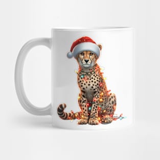 Leopard Wrapped In Christmas Lights Mug